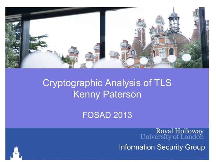cryptographic analysis of tls