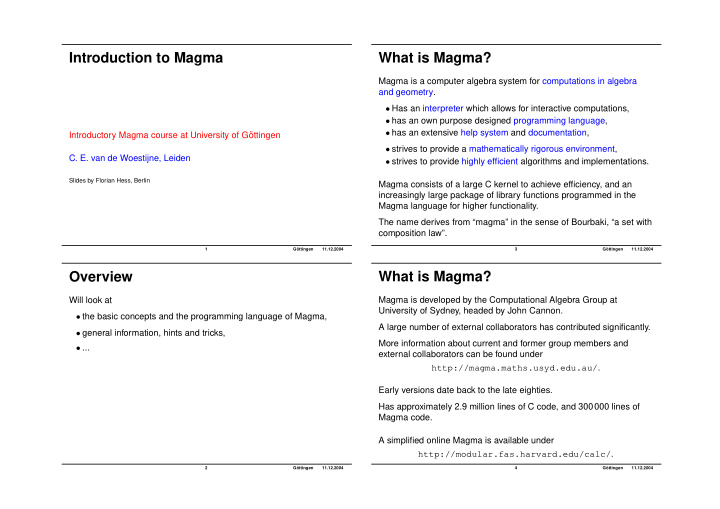 introduction to magma what is magma