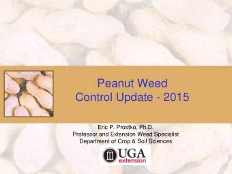 Peanut Weed  Control Update - 2015  Eric P. Prostko, Ph.D.  Professor and Extension Weed Specialist