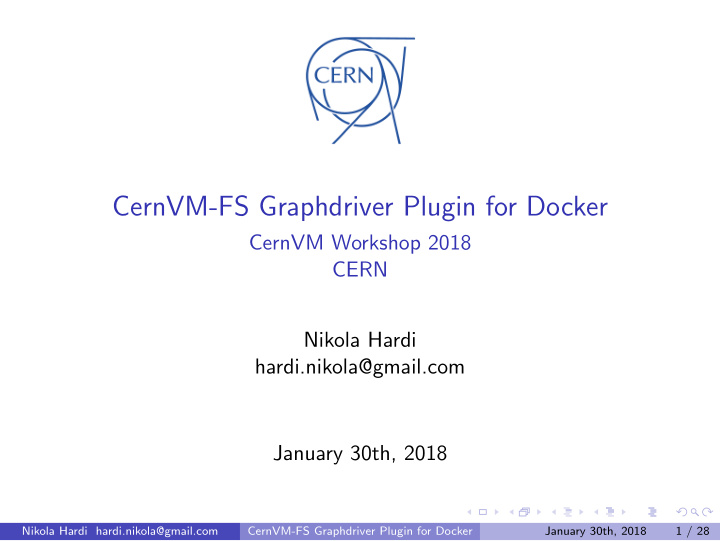 cernvm fs graphdriver plugin for docker