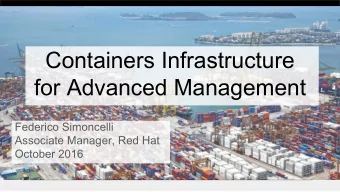 Containers Infrastructure  for Advanced Management  Federico Simoncelli  Associate Manager, Red Hat