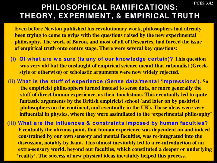 philosophical ramifications theory experiment empirical