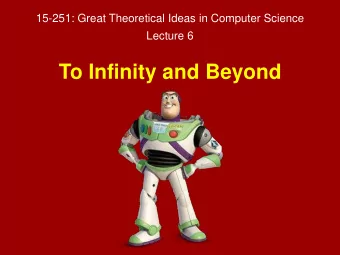 To Infinity and Beyond Galileo (1564  1642)  Best known publication:  Dialogue Concerning the