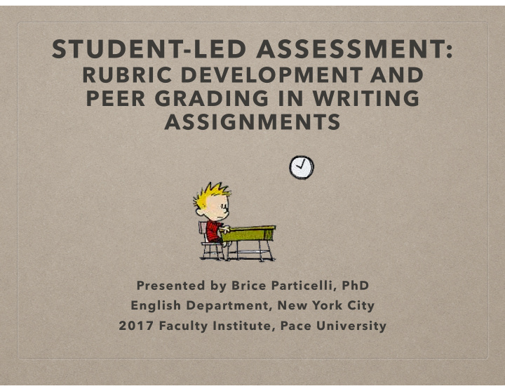 student led assessment