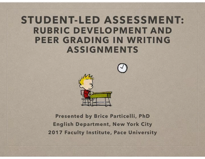 student led assessment