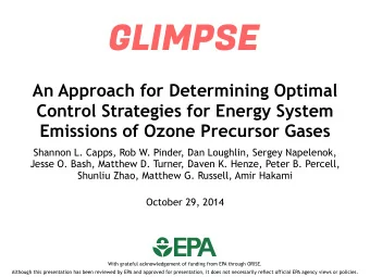 GLIMPSE  An Approach for Determining Optimal  Control Strategies for Energy System  Emissions of