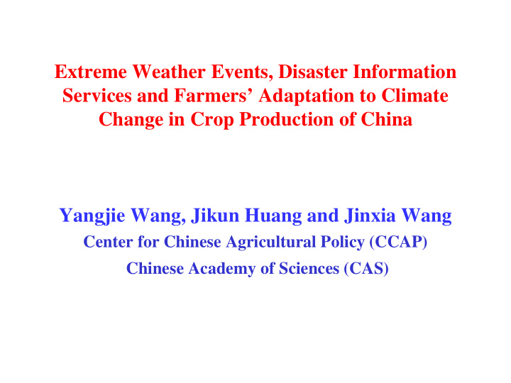 extreme weather events disaster information services and