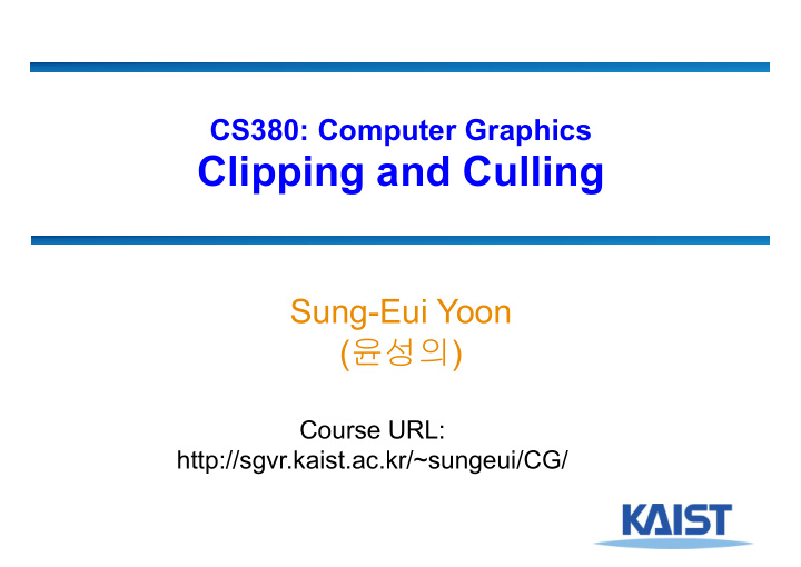 clipping and culling