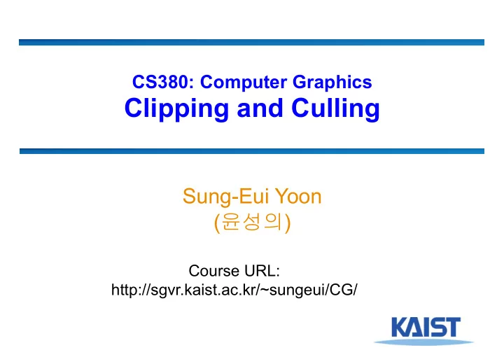 clipping and culling