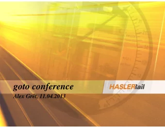 goto conference  Alex Grt, 11.04.2013  Agenda  How did I get here?  Agenda  If a tree falls in a