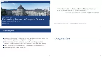 Preparatory Course in Computer Science  Course at D-ITET at ETH Zurich  Autumn 2019  ((BTW: Lino