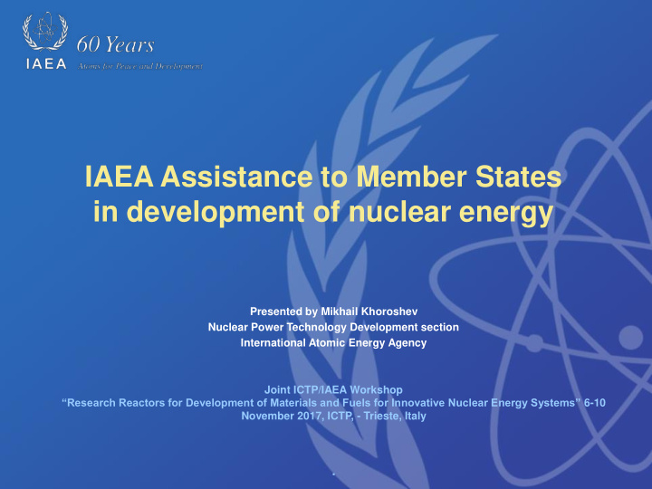 iaea assistance to member states in development of