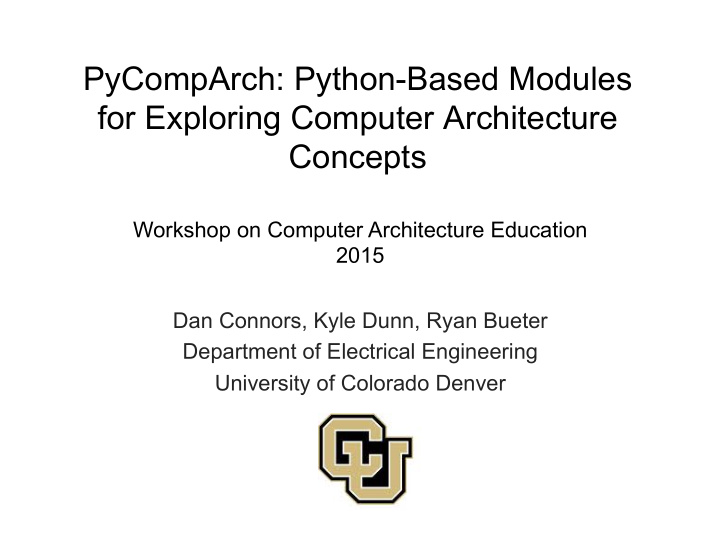 pycomparch python based modules for exploring computer