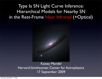 Type Ia SN Light Curve Inference:  Hierarchical Models for Nearby SN  in the Rest-Frame Near
