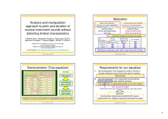 Motivation  Analysis-and-manipulation  Active music listening  Conventional music listening