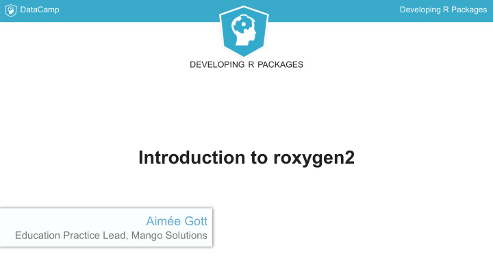introduction to roxygen2