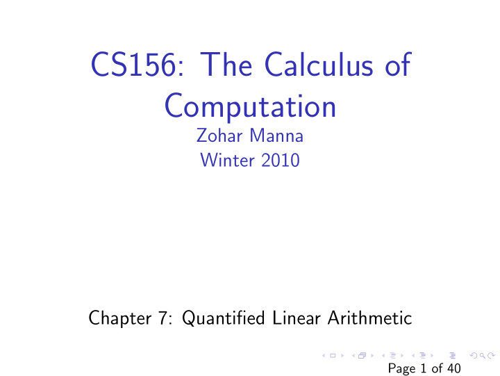 cs156 the calculus of computation