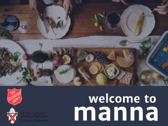 manna  manna A vision to provide youth and Childrens ministry training that is:  High quality