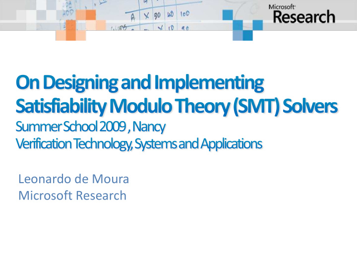 leonardo de moura microsoft research verification