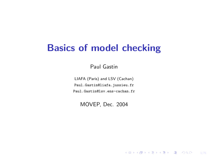 basics of model checking