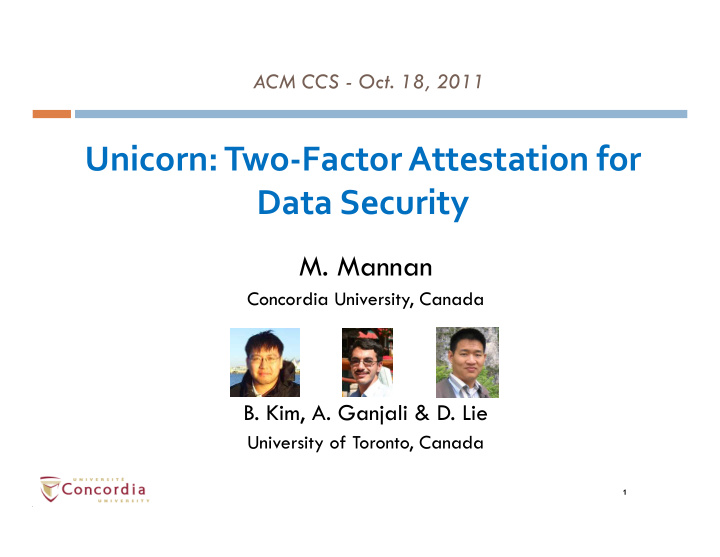 unicorn two factor attestation for data security