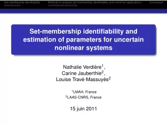Set-membership identifiability and  estimation of parameters for uncertain  nonlinear systems