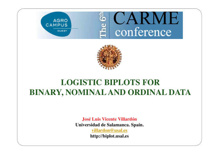 logistic biplots for binary nominal and ordinal data