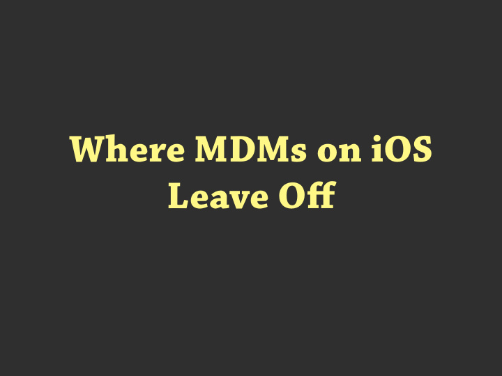 where mdms on ios leave o ff speaker marc grayson monte