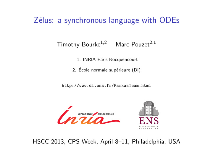 z lus a synchronous language with odes