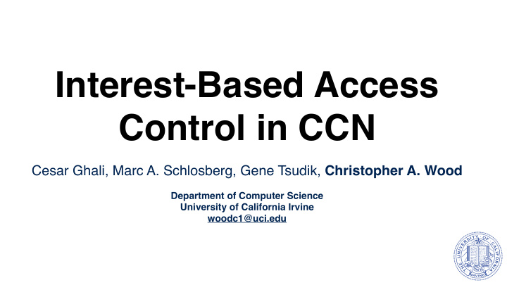 interest based access control in ccn