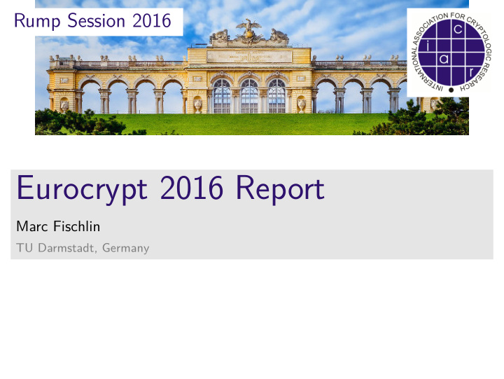 eurocrypt 2016 report