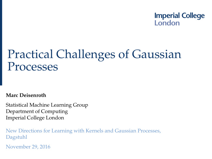 practical challenges of gaussian processes