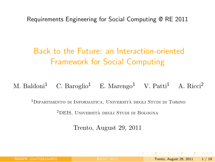 back to the future an interaction oriented framework for