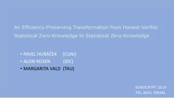 ALON ROSEN           (IDC)  MARGARITA VALD  (TAU)  EUROCRYPT 2018  TEL AVIV, ISRAEL