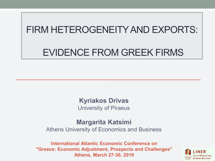 firm heterogeneity and exports evidence from greek firms