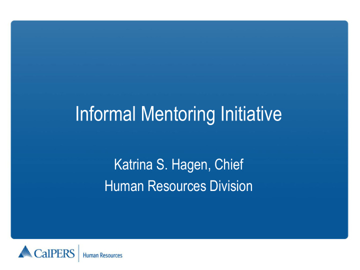 informal mentoring initiative