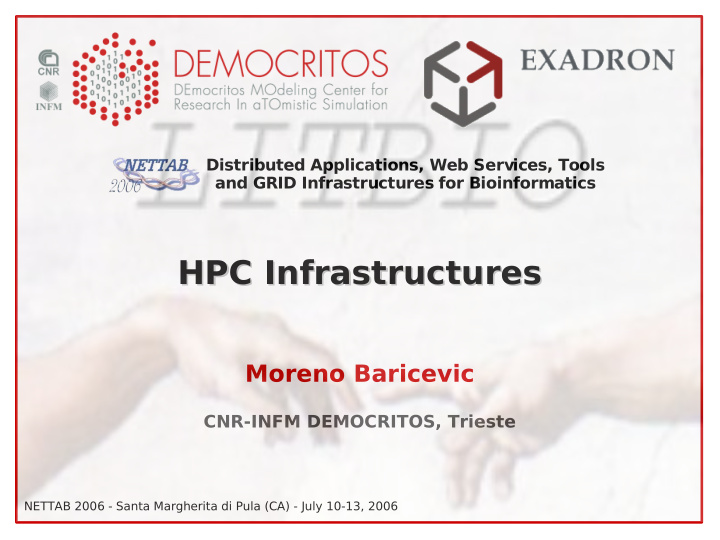 hpc infrastructures hpc infrastructures