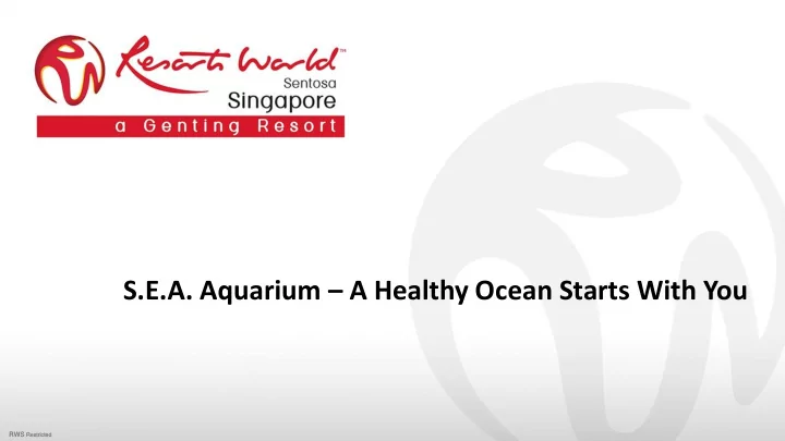 s e a aquarium a healthy ocean starts with you