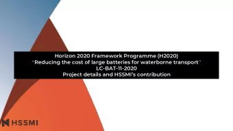 Reducing the cost of large batteries for waterborne transport   LC-BAT-11-2020  Project