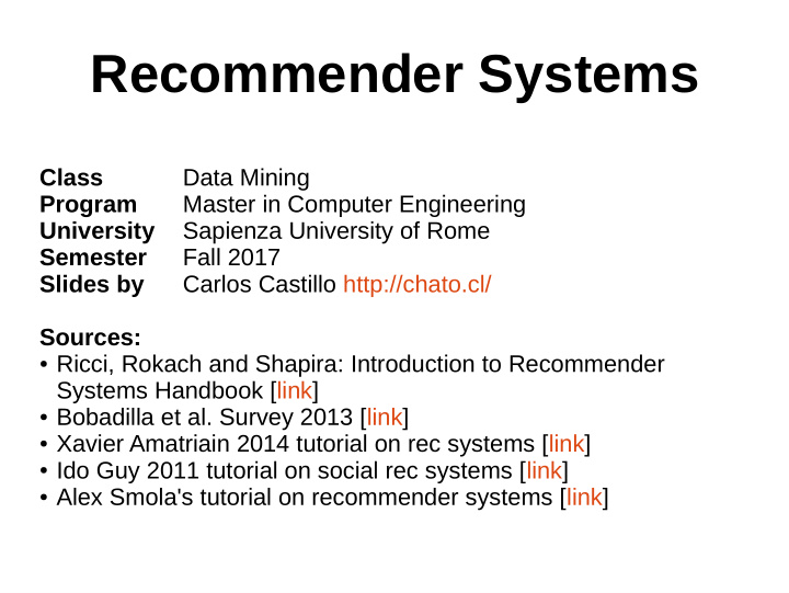 recommender systems