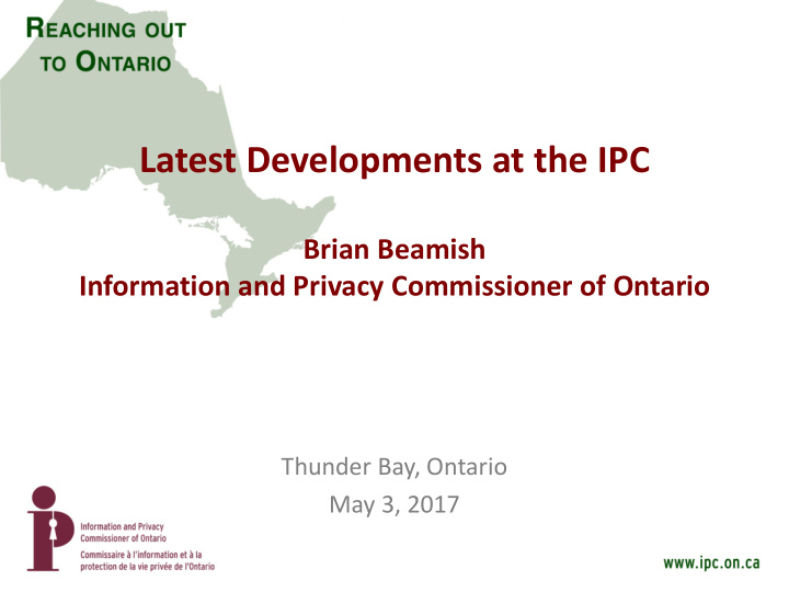 latest developments at the ipc