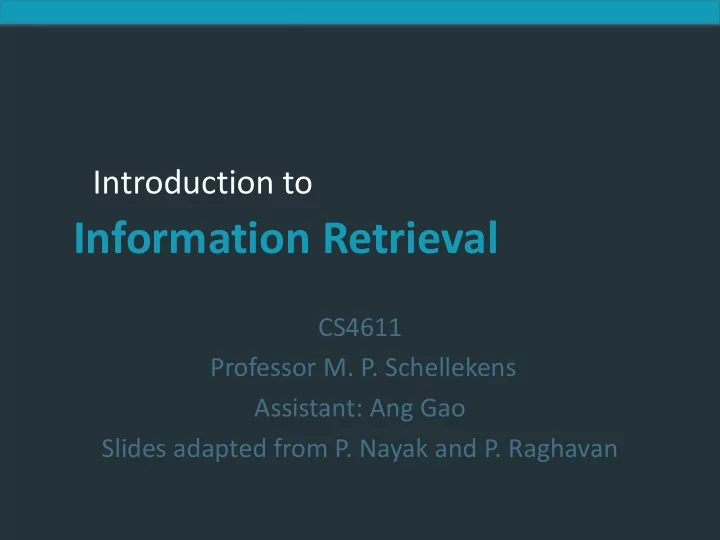information retrieval