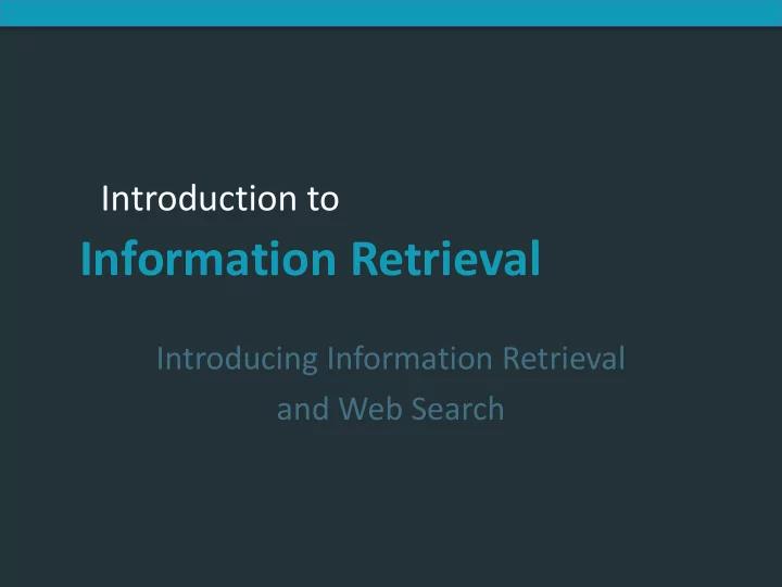 information retrieval