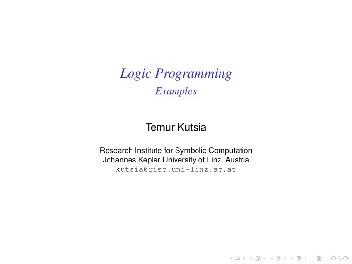 logic programming