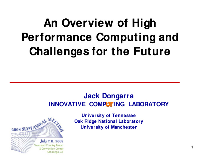 an overview of high an overview of high performance