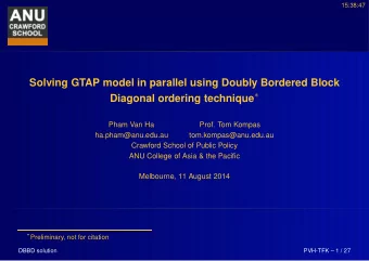 Solving GTAP model in parallel using Doubly Bordered Block Diagonal ordering technique   Pham