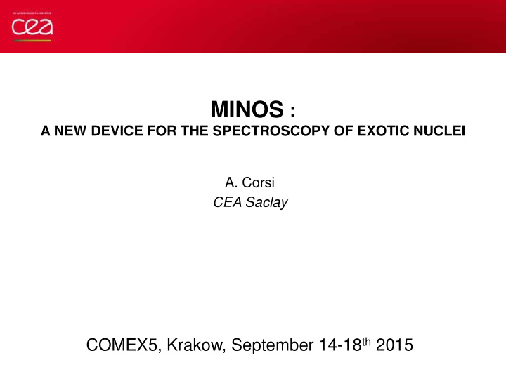outline spectroscopy of exotic nuclei the minos device