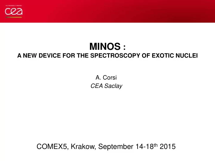 outline spectroscopy of exotic nuclei the minos device