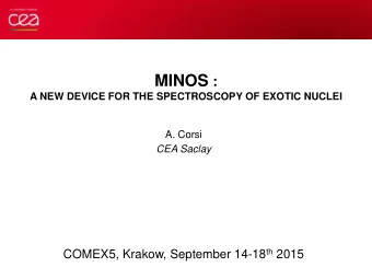 Outline  Spectroscopy of exotic nuclei  The MINOS device  Physics program at RIBF