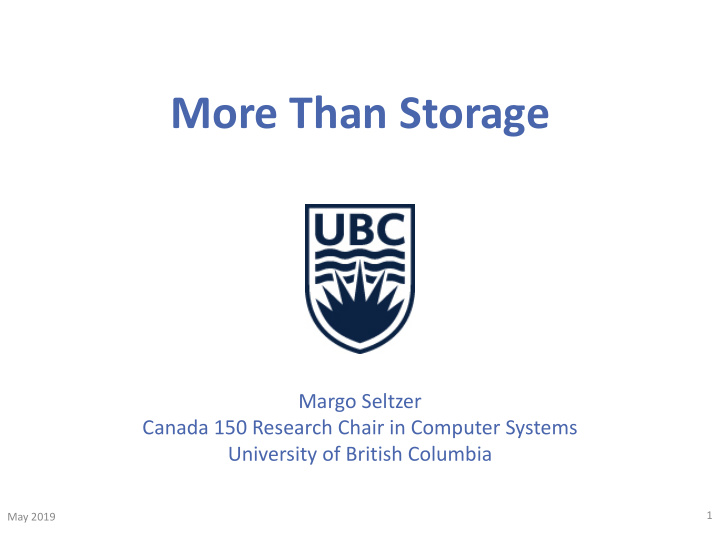 more than storage